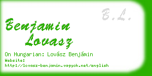 benjamin lovasz business card