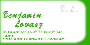 benjamin lovasz business card